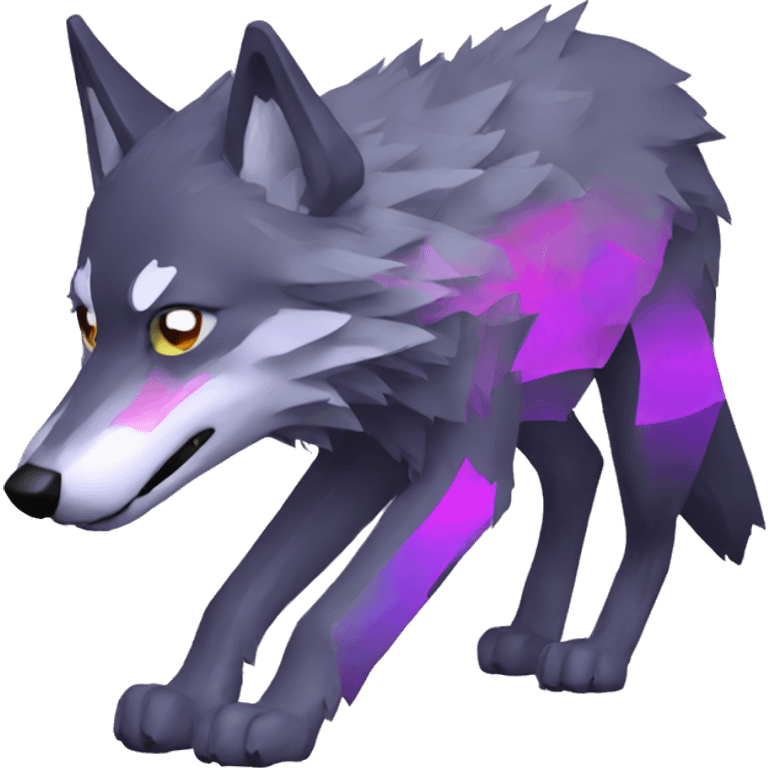 Glitch wolf, glitched  emoji