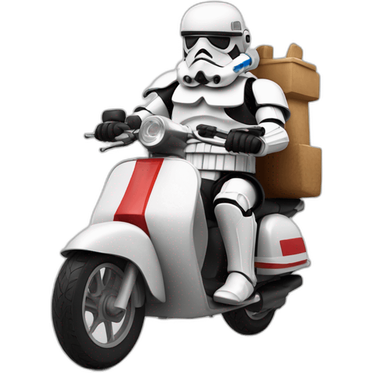 stromtrooper riding an italian moped emoji