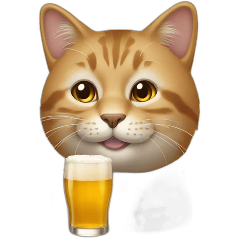 Un chat qui boit une bière  emoji