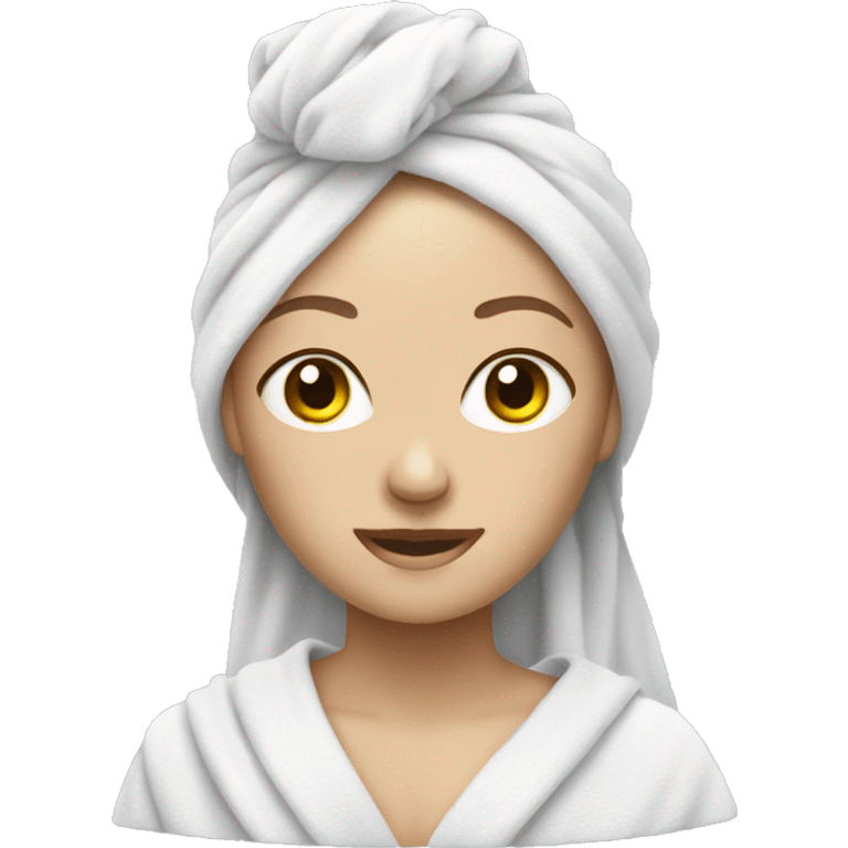 White Woman in towel emoji