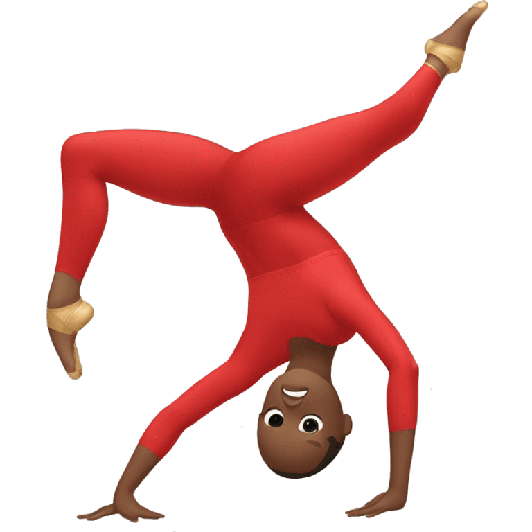 gymnast in the splits in a red suit emoji