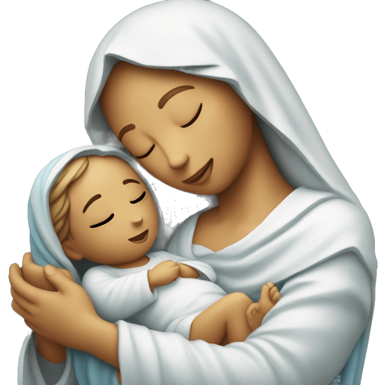 Virgin Mary cradling Jesus Christ emoji