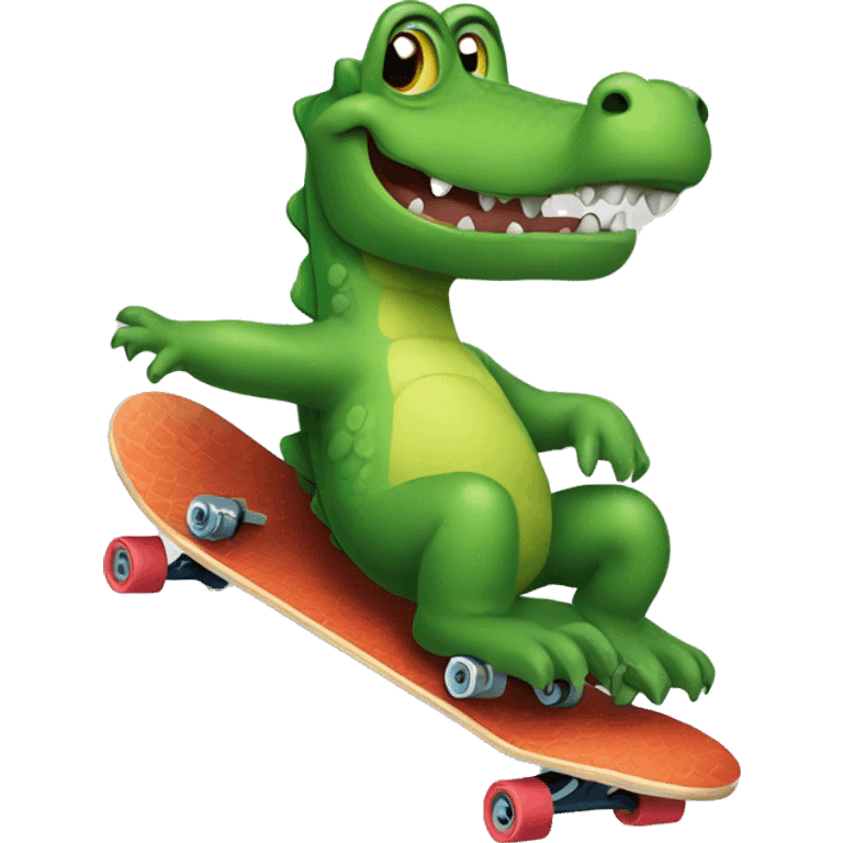 Alligator on a skateboard  emoji