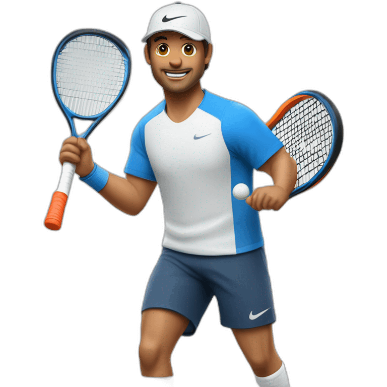 hombre de 40 años, con gorro de nike jugando al padel emoji