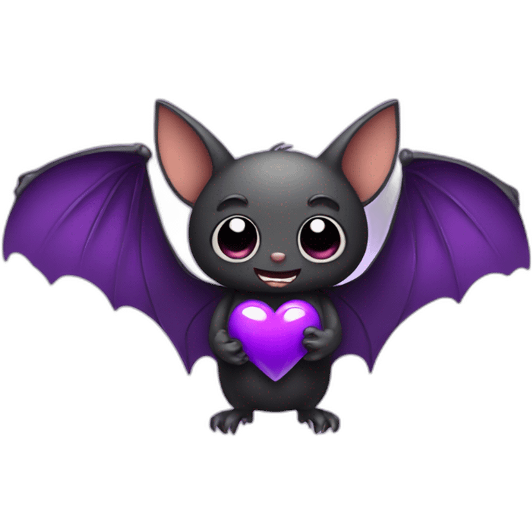 bat holding purple heart emoji