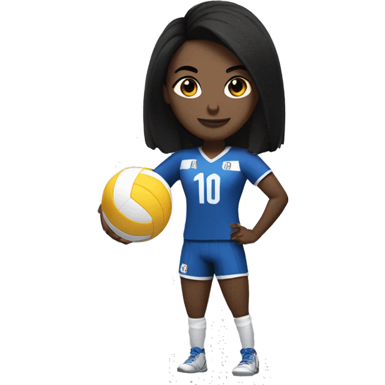 "A volleyball player with black bobbed hair wearing a uniform with the number 10." emoji