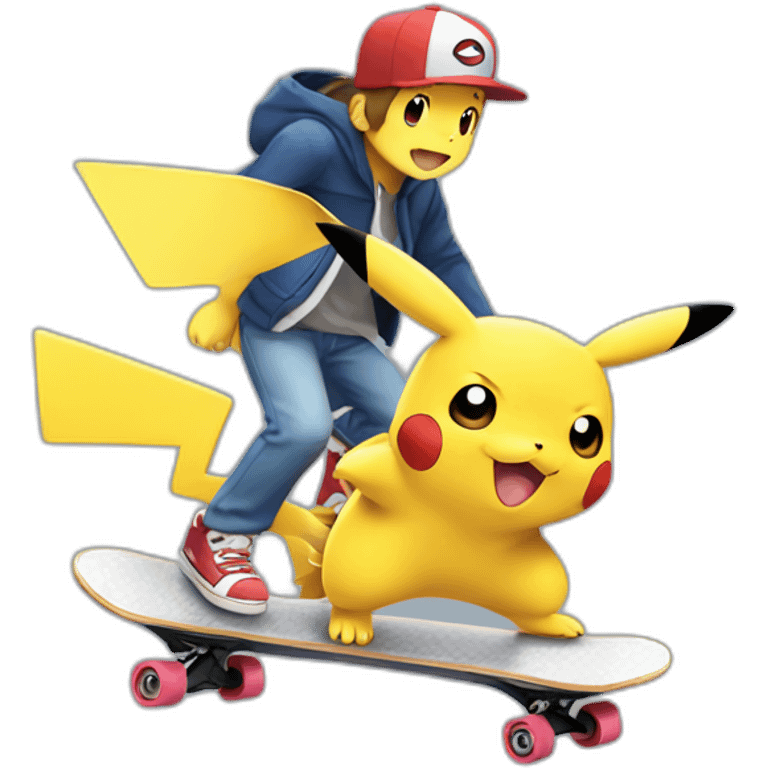 Pokemon Pikachu skating emoji