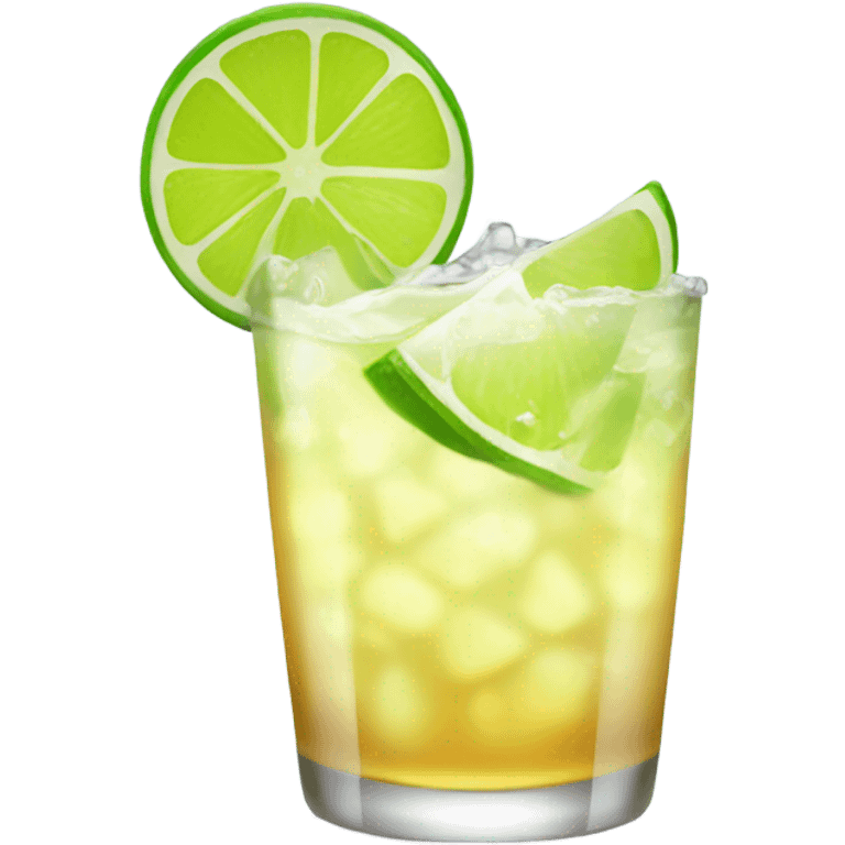 Tequila soda with a lime emoji