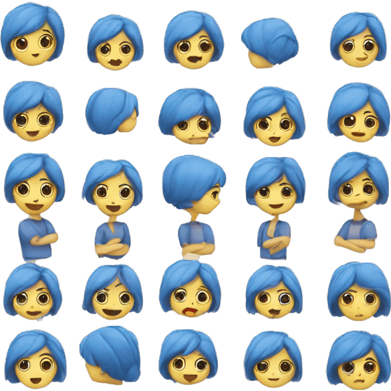 Faccina con cuori blu emoji