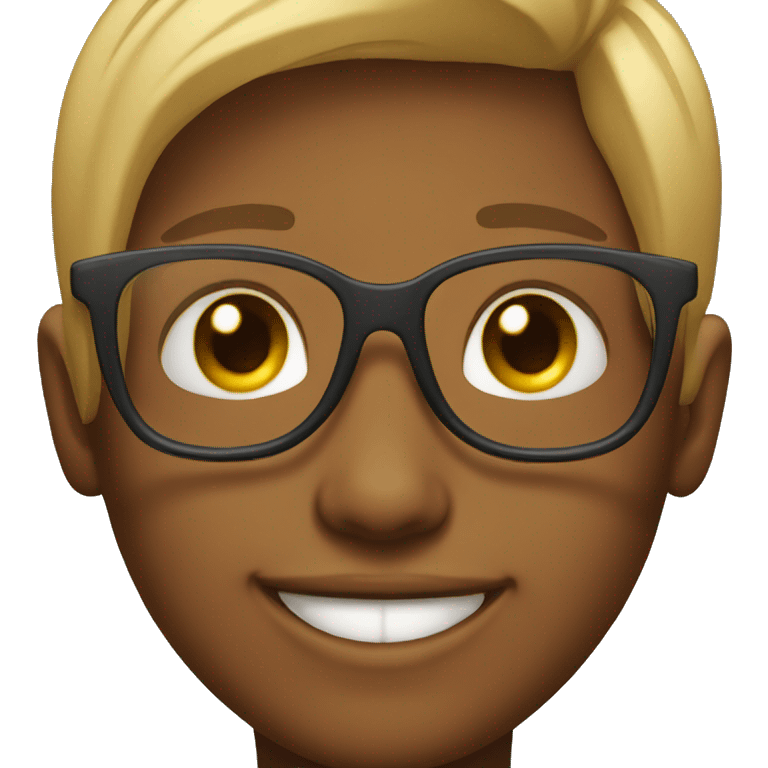 smiling girl with boy glasses emoji