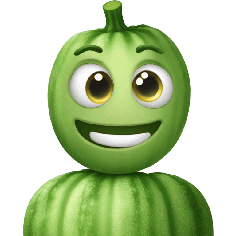 Emoji cucumber eyes big smile emoji