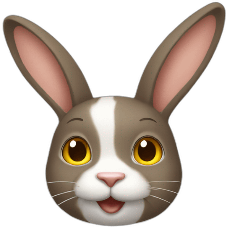 Chat sur un lapin emoji