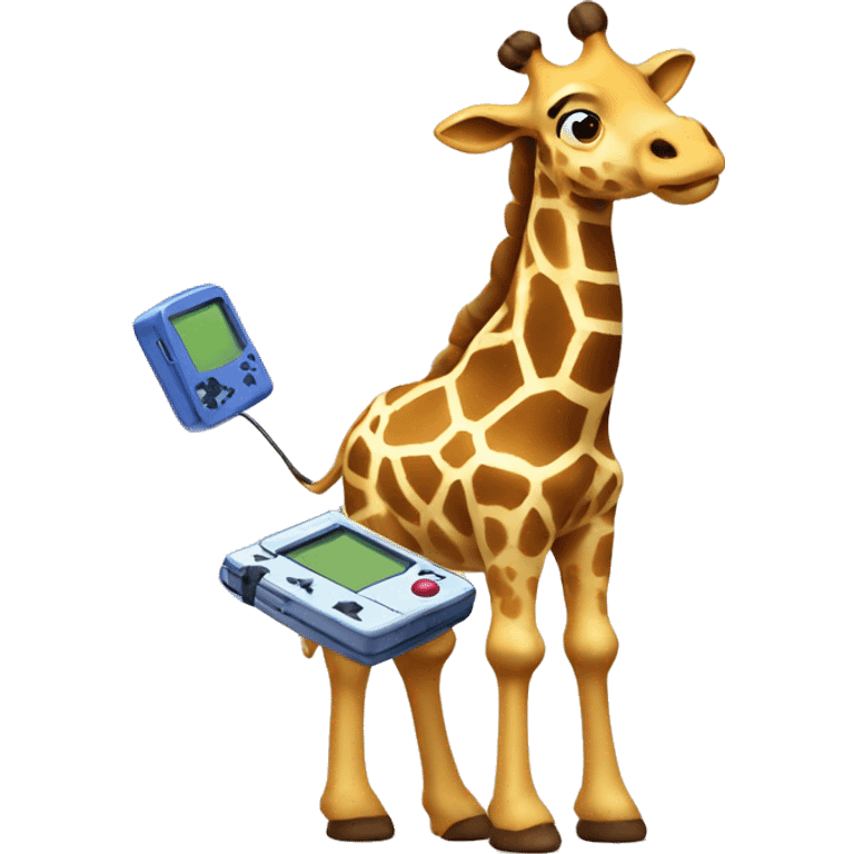 Giraffe playing game boy emoji