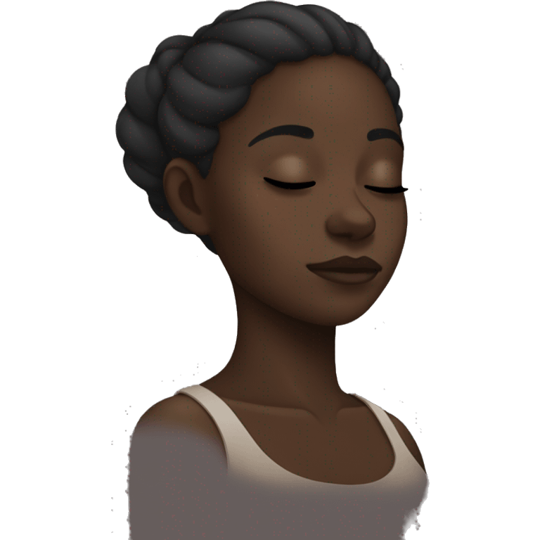 Dark  skin black girl sleeping  emoji