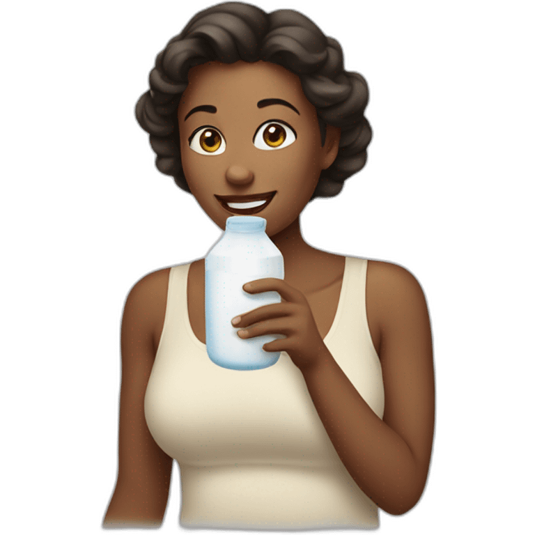 Woman given her milk emoji