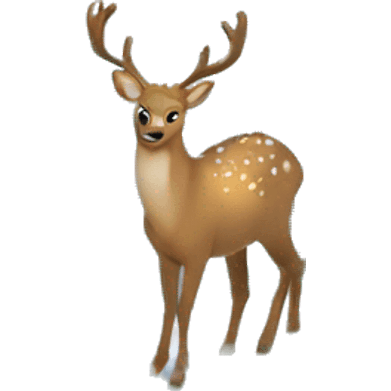 snow globe, deer, trees, no background  emoji