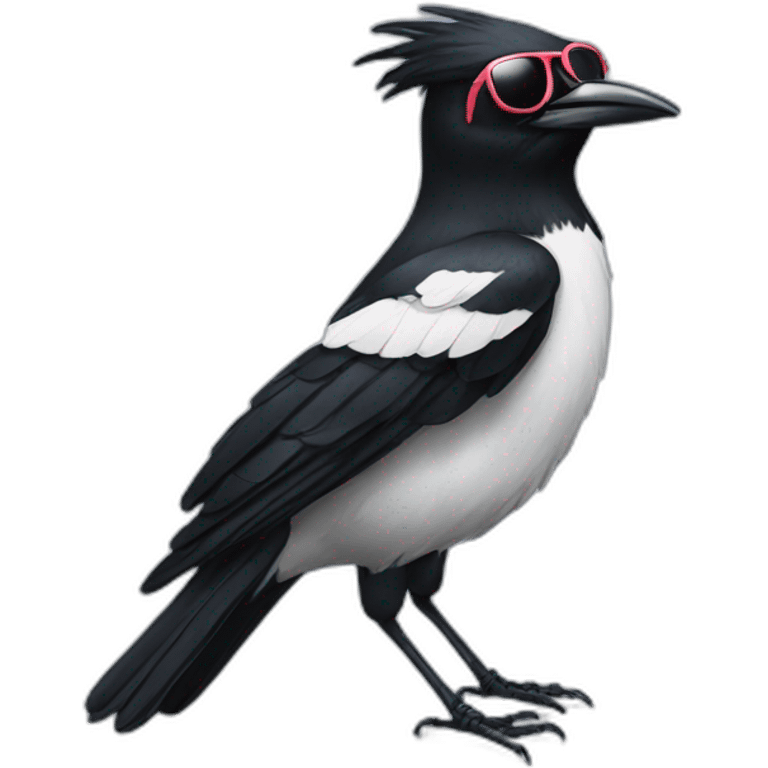 magpie wearing sunglasses emoji