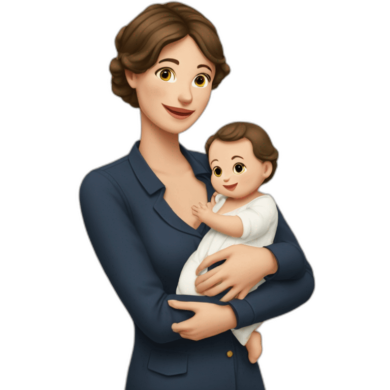 Femme française et son bébé emoji