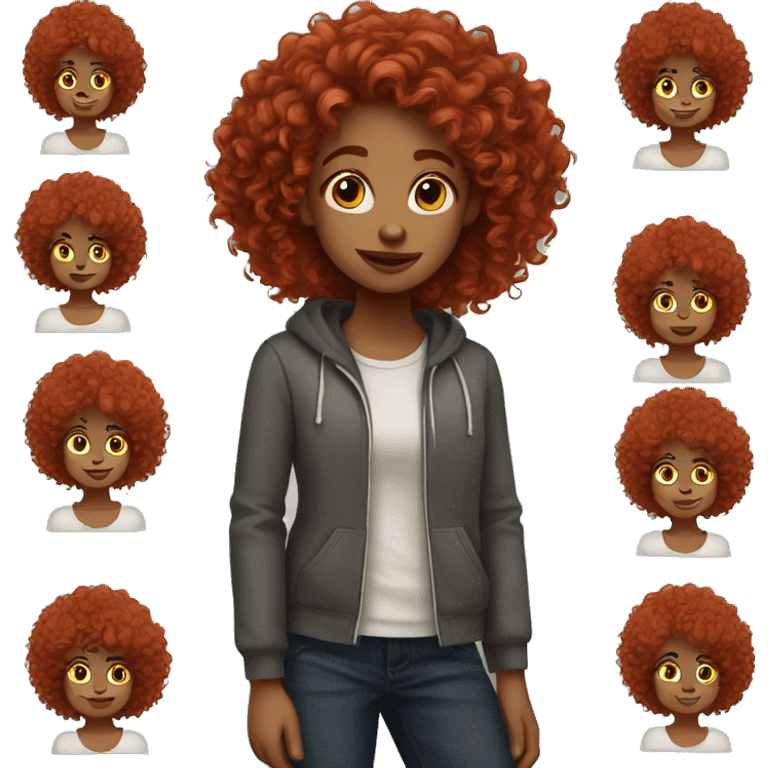 Curly hair girl red hair emoji