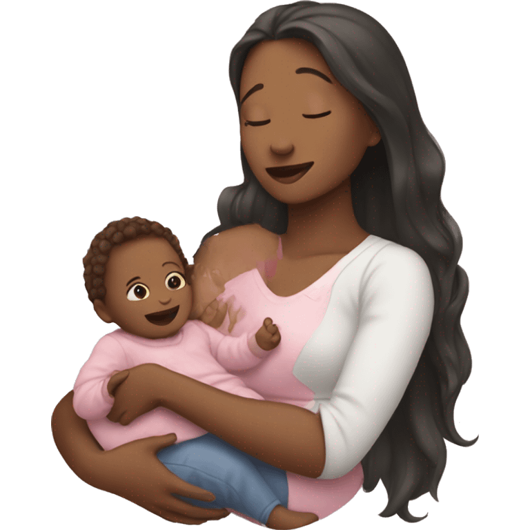 Woman holding a baby girl  emoji