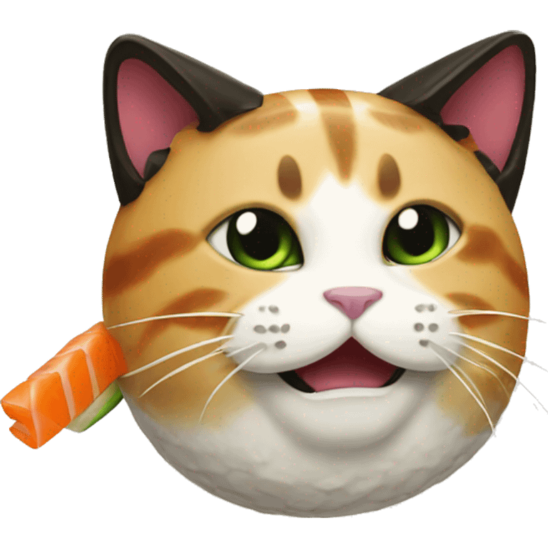 Cat made from sushi emoji