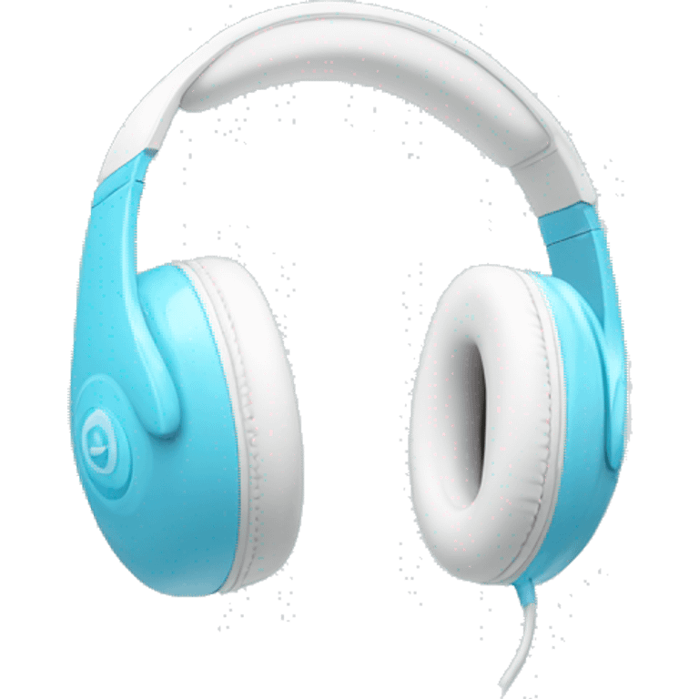 White headphones with light blue bows emoji