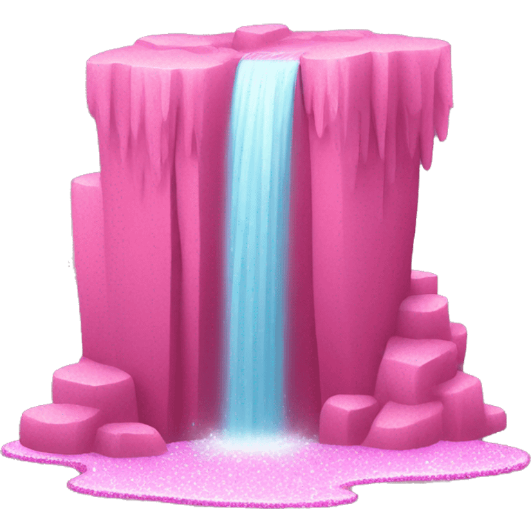 Pink waterfall with glitter  emoji