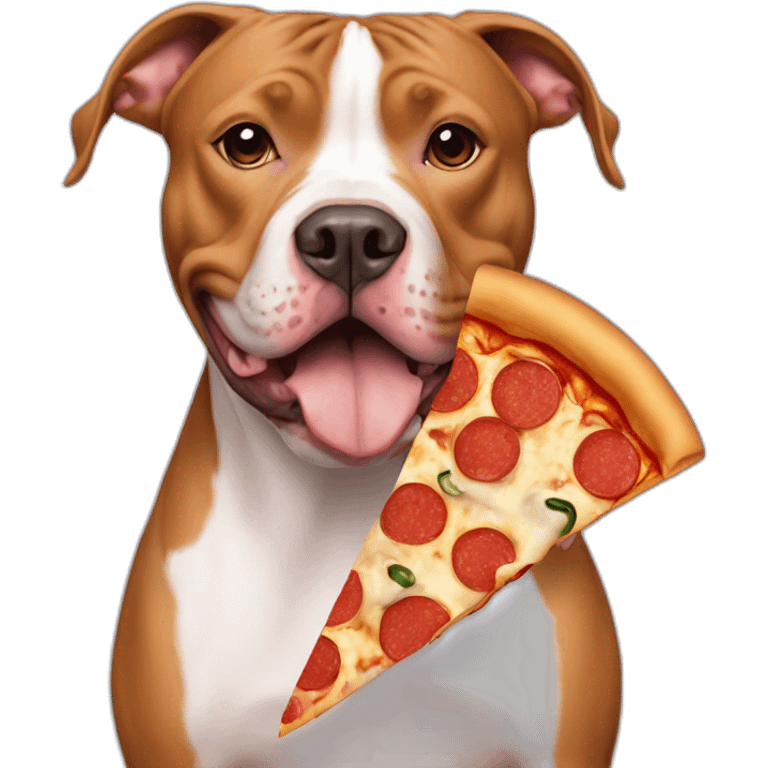 Pit bull with pizza emoji