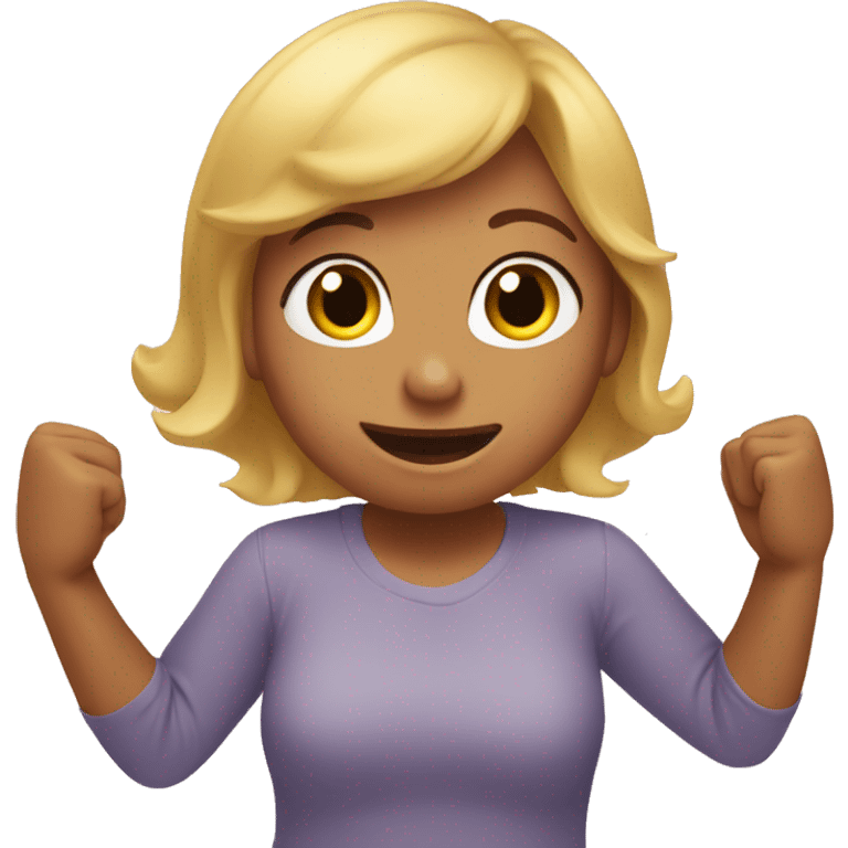 person with arms raised grabbing for mommy emoji