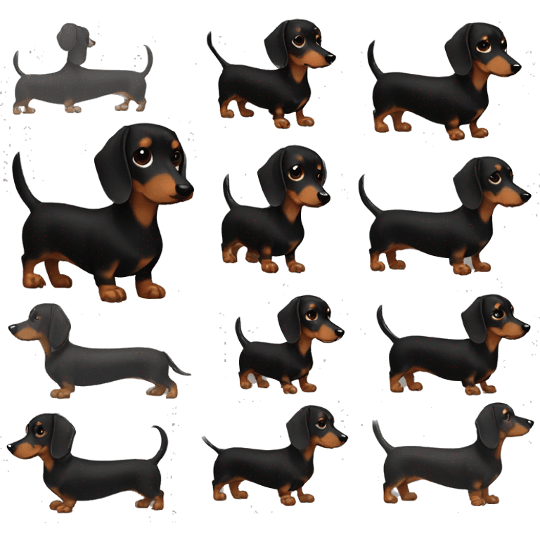 dachshund Black and Brown   emoji