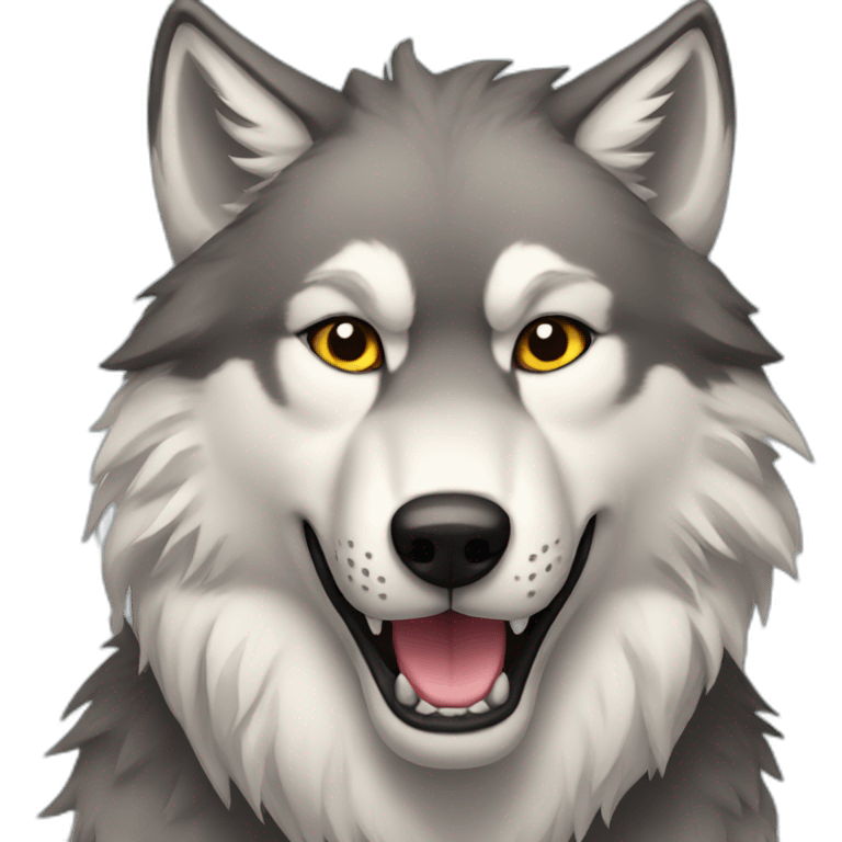 Handsome wolf emoji