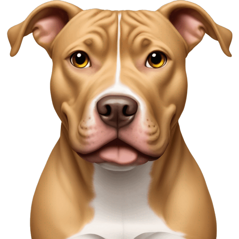 tan pitbull dog with floppy ears   emoji