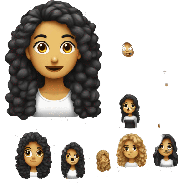 Due ragazze che si abbracciano con capelli e occhi scuri e la stessa felpa nera  emoji