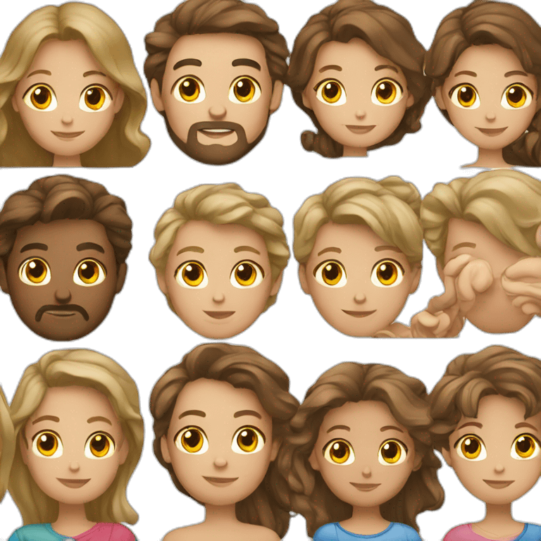 European family Brown haired emoji