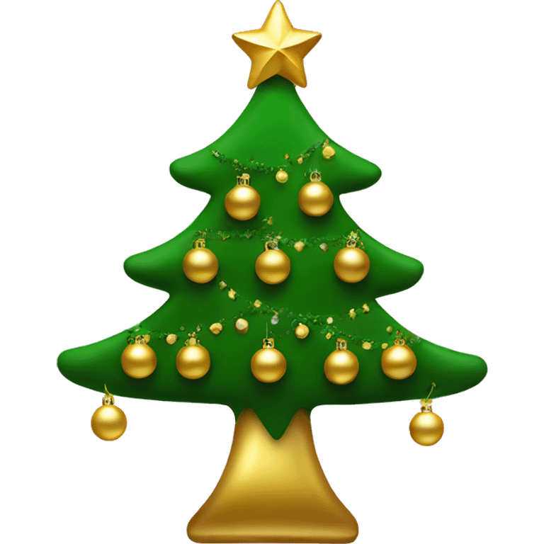 christmas tree with gold ornaments emoji