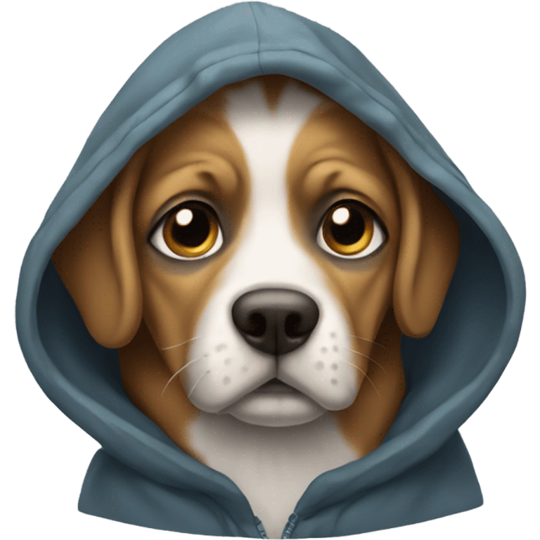 Dog wearing hoodie emoji