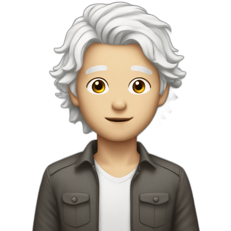 White hair boy arrogant emoji