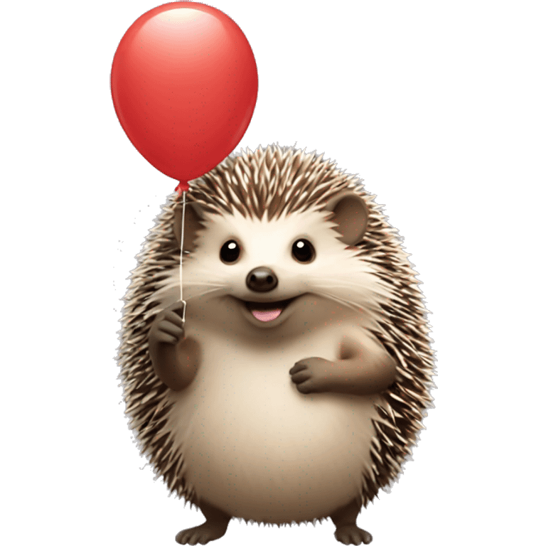 Hedgehog holding a balloon emoji