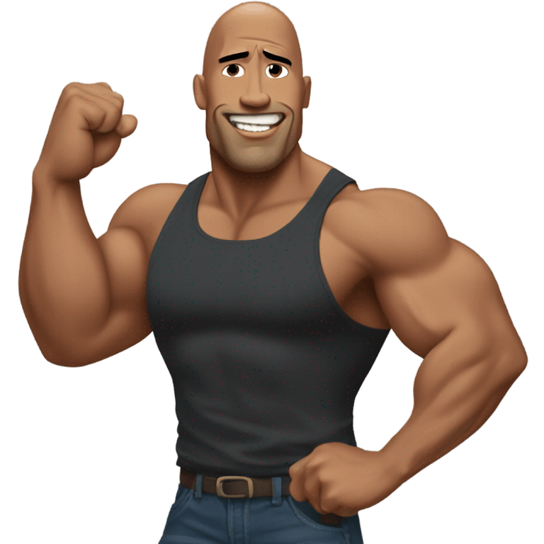 Dwayne the rock Johnson flexing emoji