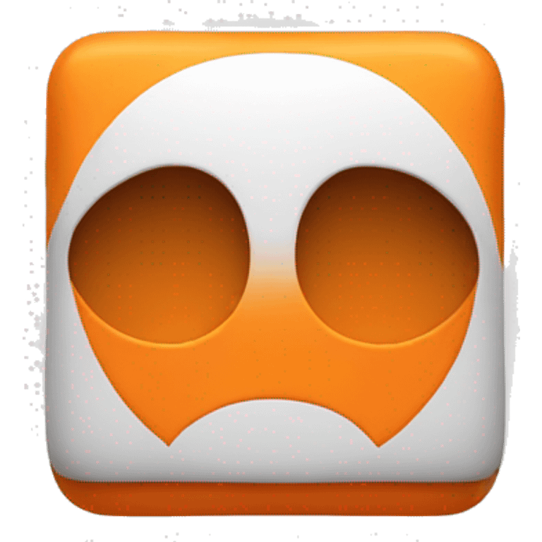 White and orange square  emoji