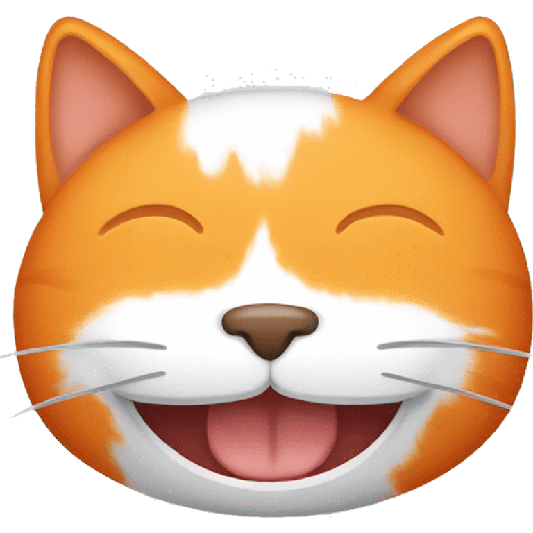 Orange whit white cat smile emoji