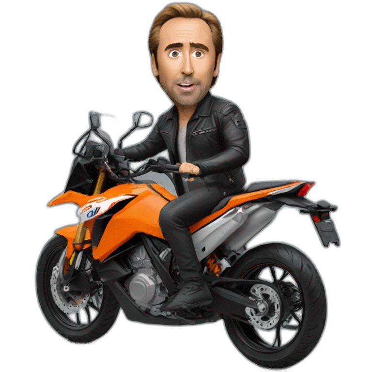 Nic cage riding KTM 890 emoji