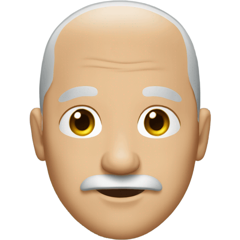 Bald man grey hair with mustache emoji