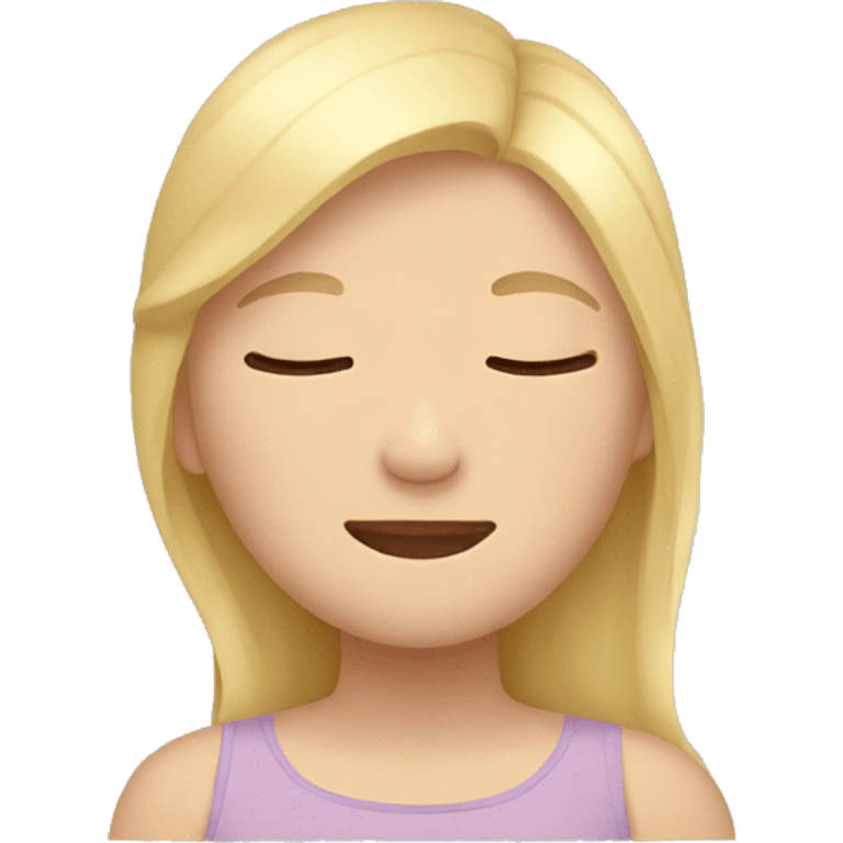 Girl with blonde hair sleeping with arms above head  emoji