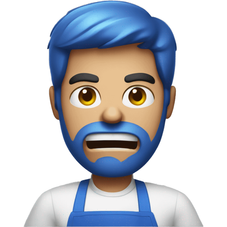 angry guy in a blue apron emoji