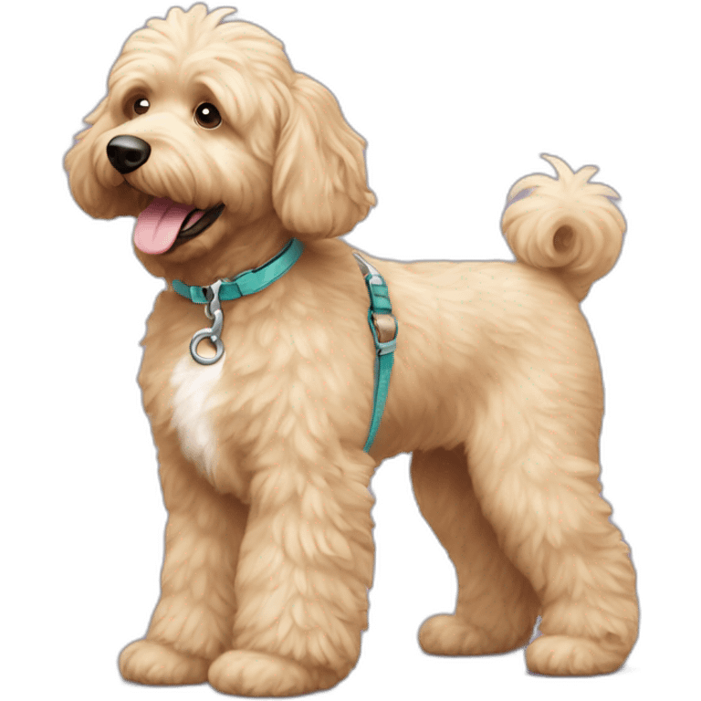 ausssiedoodle on a leash emoji