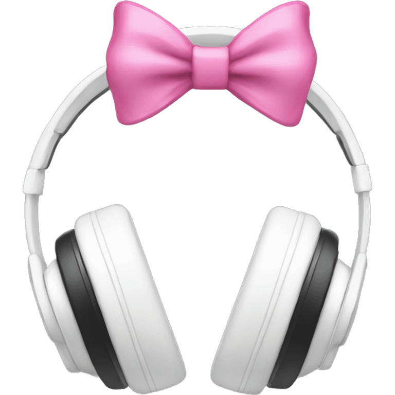 White headphones with pink bows emoji