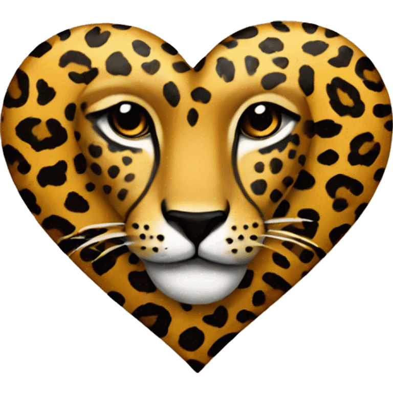 Heart with cheetah print emoji