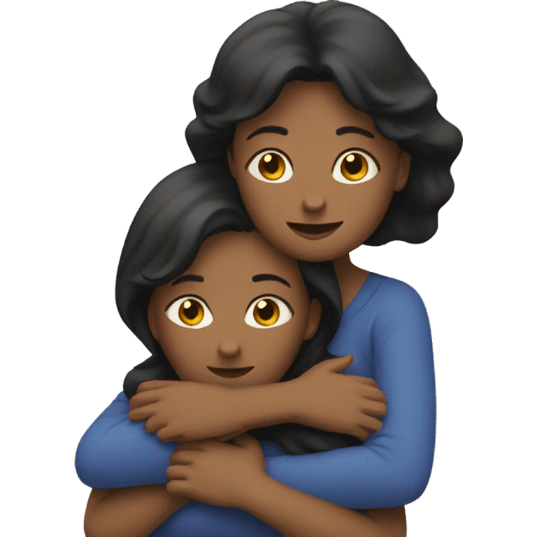 Two women hug emoji