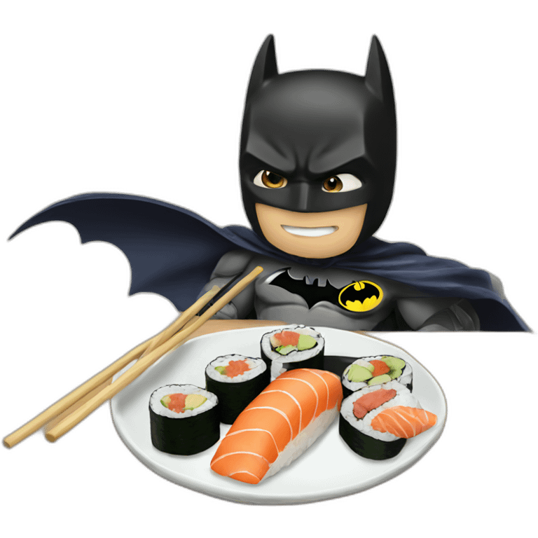 batman eating sushi emoji